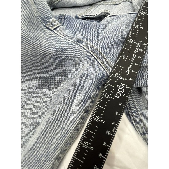 Women's Jean Jacket Long Sleeve Fitted Distressed Fray Hem Size M - Picture 7 of 7